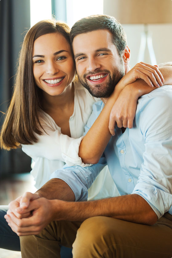 Stock image of a smiling couple